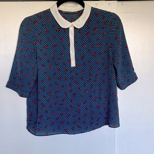 Zara Trafuluc Origami Bird Print Top